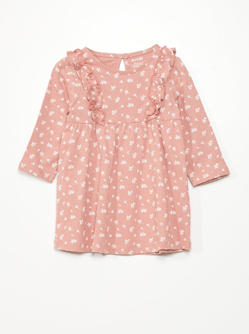 Vestido evasé com motivo florido ROSA - Kiabi