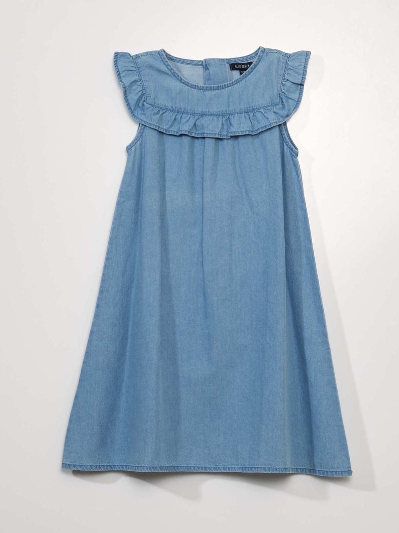 Vestido evasé de ganga Azul - Kiabi