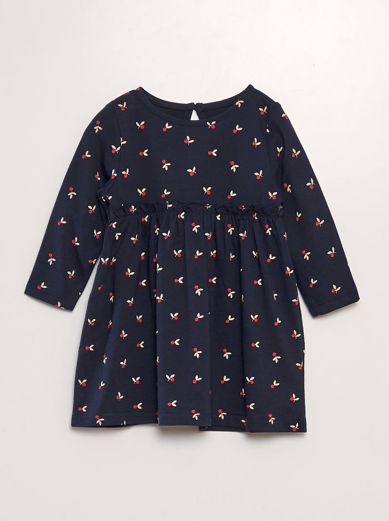Vestido evasé de manga comprida AZUL - Kiabi