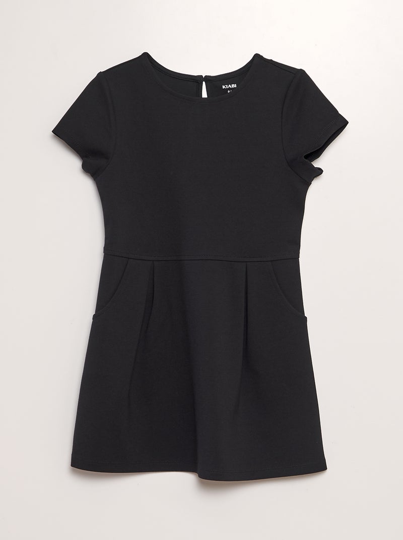 Vestido evasé em jersey Preto - Kiabi
