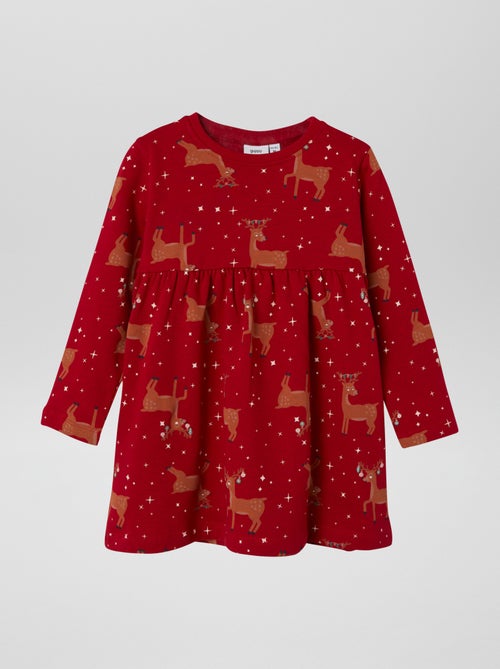 Vestido evasé em moletão - Kiabi