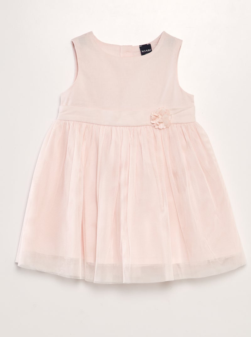 Vestido evasé em tule ROSA - Kiabi