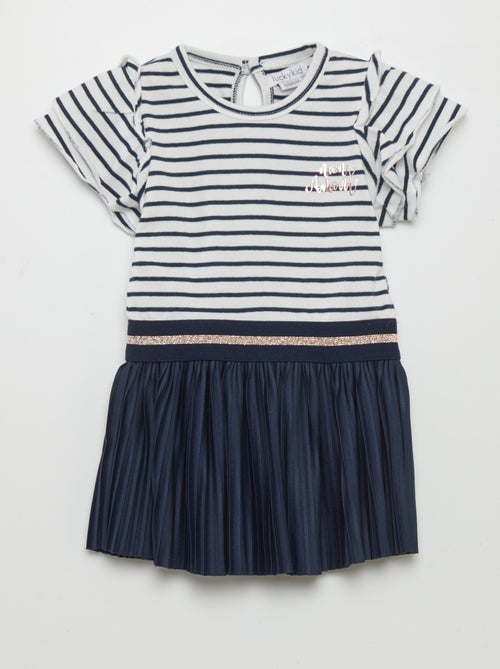 Vestido evasé plissado - Kiabi