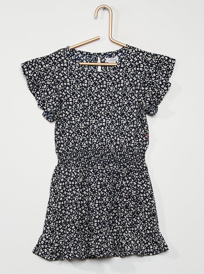 Vestido florido Azul Marinho - Kiabi