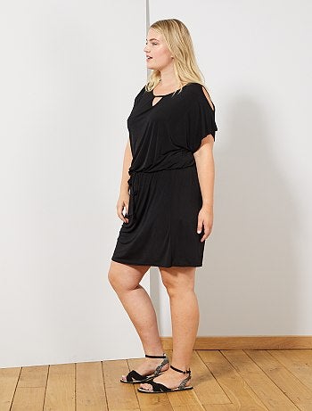 Vestido florido com abertura no ombro - Kiabi