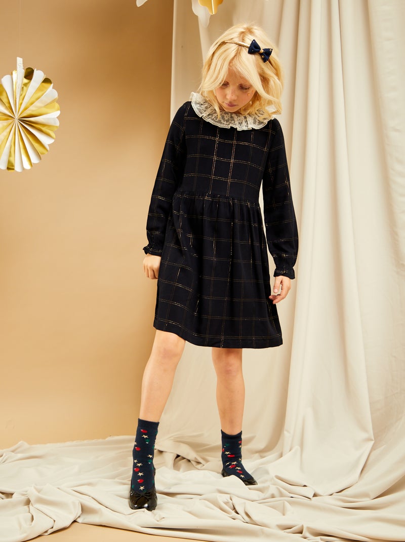 Vestido 'florido' de sarja AZUL - Kiabi