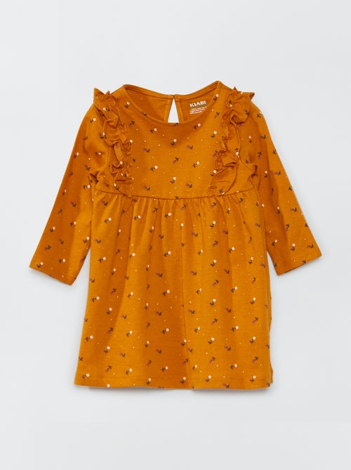 Vestido florido e com folhos - Kiabi
