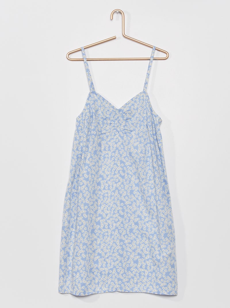 Vestido florido estampado AZUL - Kiabi