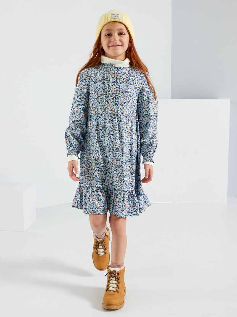 Vestido fluido AZUL - Kiabi