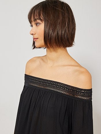 Mulher do 34 até 48 - Vestido fluido bardot 'JDY' - Kiabi