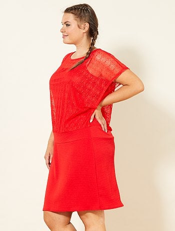 Vestido fluido bimatéria - Kiabi