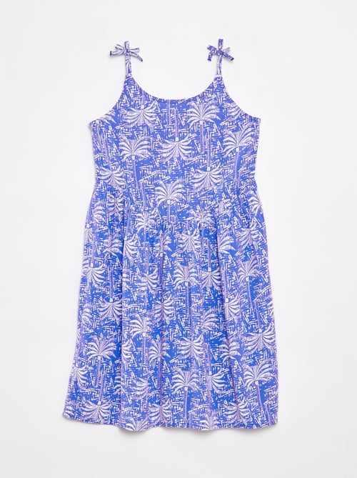 Vestido fluido com alças finas e motivo all-over - Kiabi