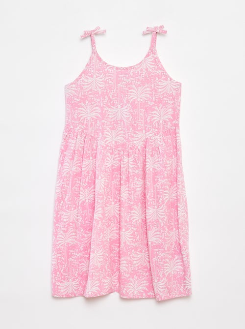 Vestido fluido com alças finas e motivo all-over - Kiabi