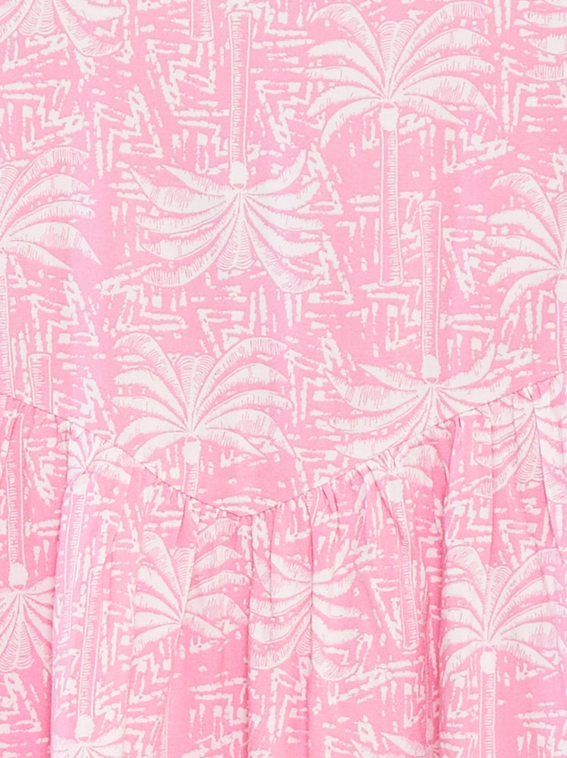 Vestido fluido com alças finas e motivo all-over Rosa - Kiabi