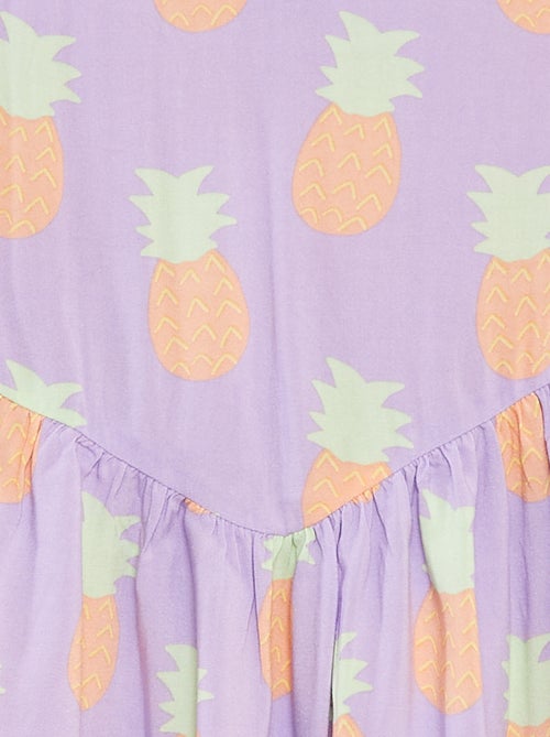 Vestido fluido com alças finas e motivo all-over - Kiabi