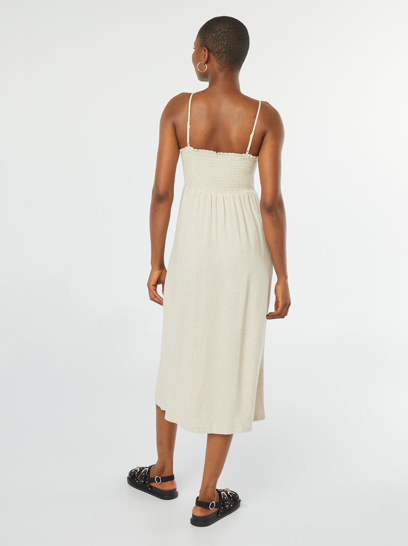 Vestido fluido com alças finas reguláveis BRANCO - Kiabi