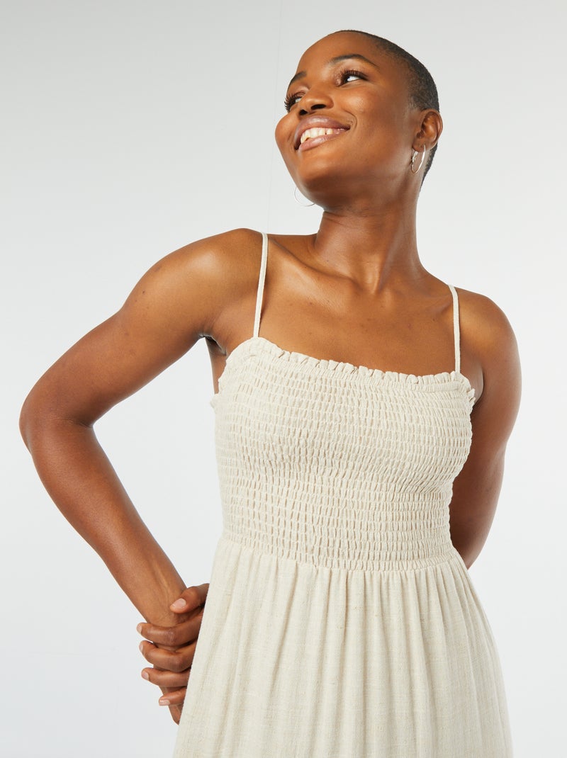Vestido fluido com alças finas reguláveis BRANCO - Kiabi