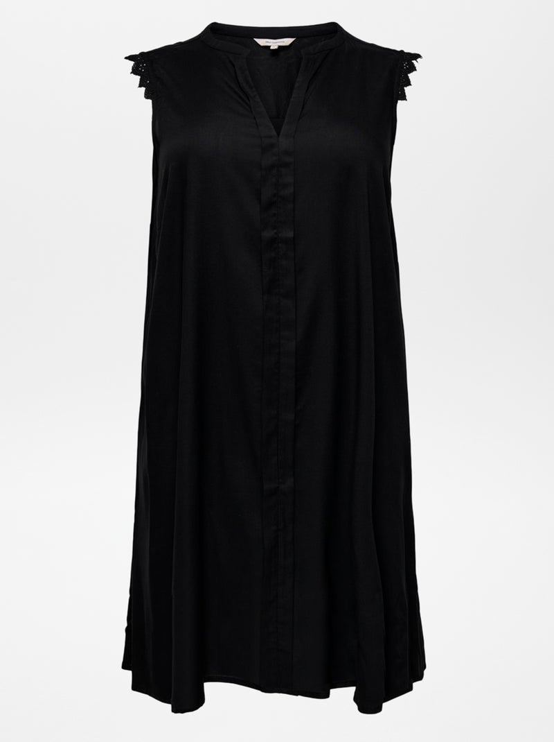 Vestido fluido com cavas em renda ' Only Carmakoma' Preto - Kiabi