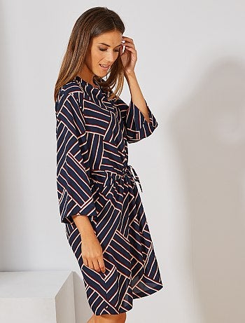 Vestido fluido com cintura ajustável - Kiabi