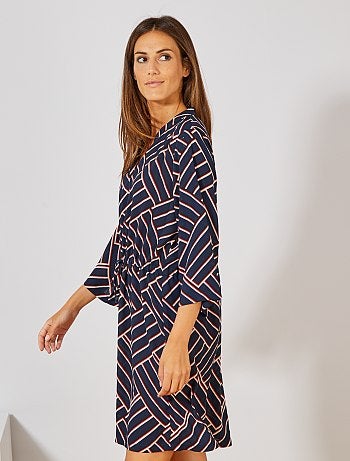 Vestido fluido com cintura ajustável - Kiabi