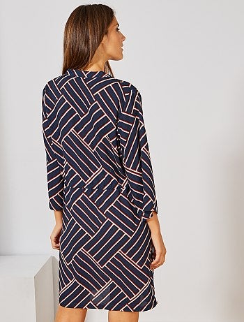 Vestido fluido com cintura ajustável - Kiabi