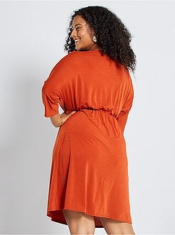 Vestido fluido com decote cruzado - Kiabi