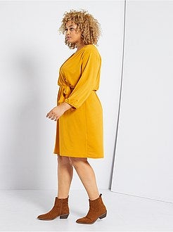 Vestido fluido com efeito cruzado - Kiabi