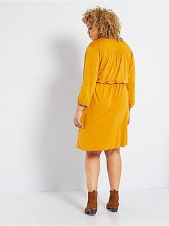 Vestido fluido com efeito cruzado - Kiabi