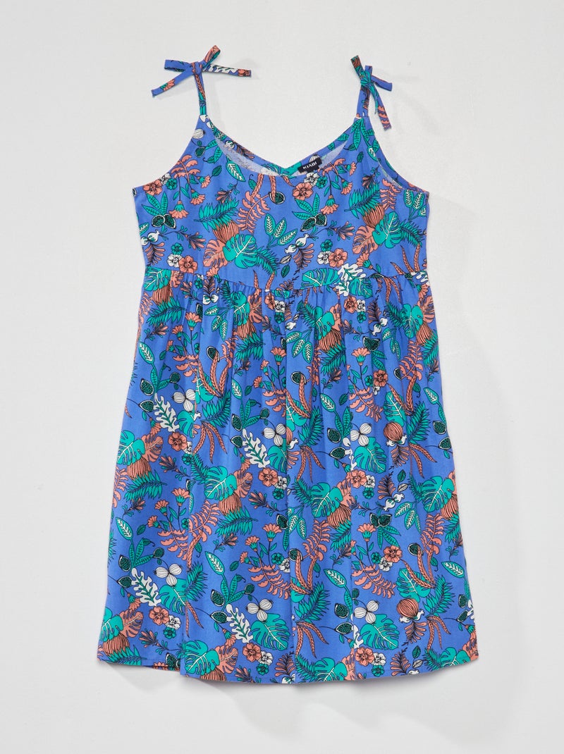 Vestido fluido com estampado AZUL - Kiabi