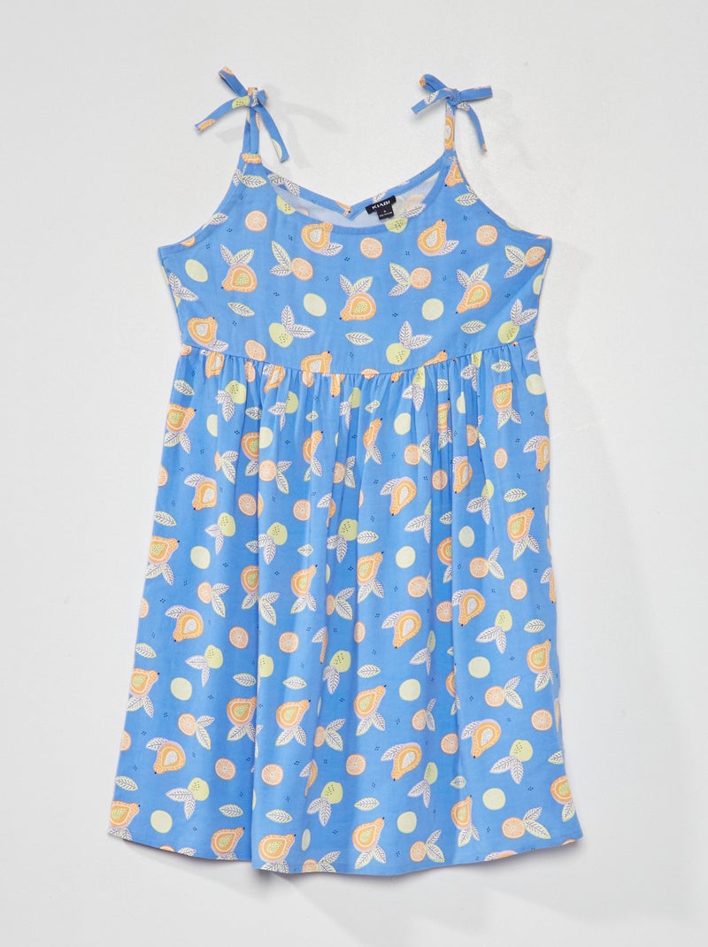 Vestido fluido com estampado AZUL - Kiabi