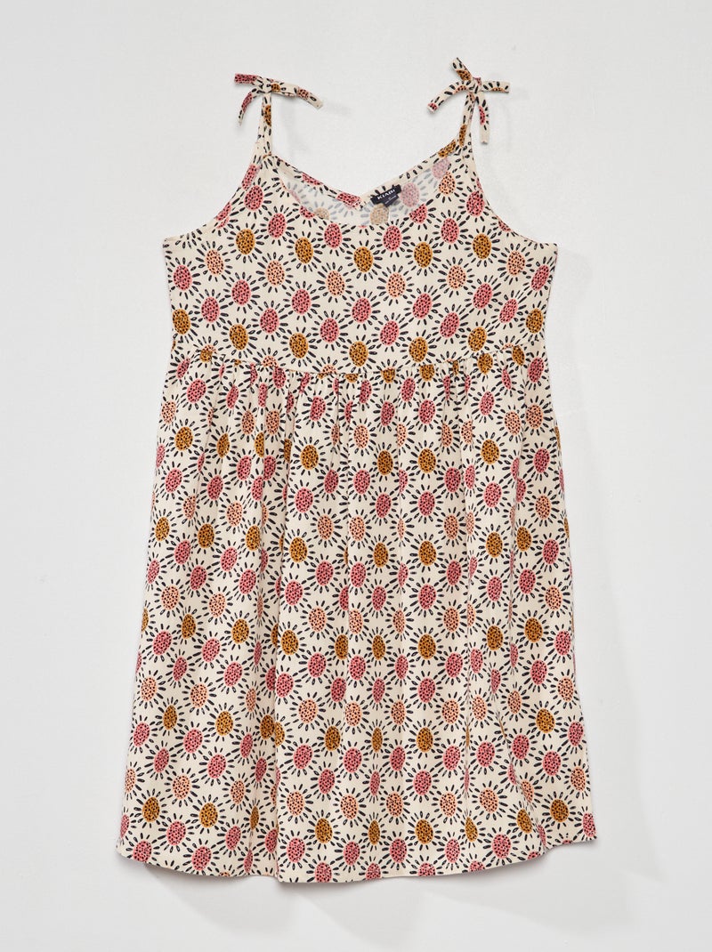 Vestido fluido com estampado BRANCO - Kiabi