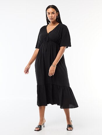 Vestido fluido com estampado fantasia