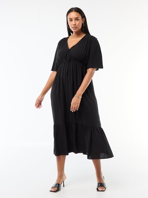 Vestido fluido com estampado fantasia - Kiabi