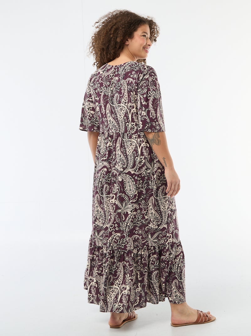 Vestido fluido com estampado fantasia Rosa - Kiabi