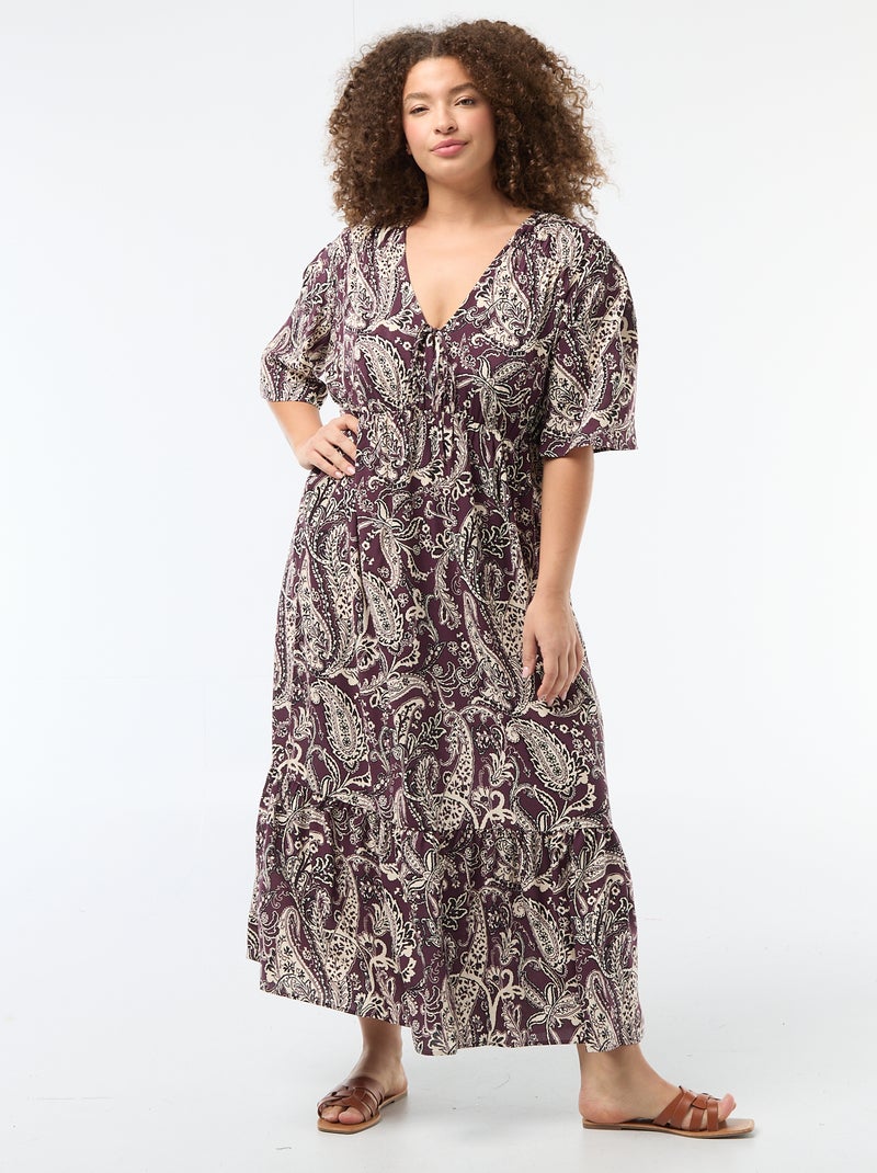 Vestido fluido com estampado fantasia Rosa - Kiabi