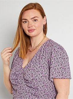 Vestido fluido com estampado 'flores' - Kiabi