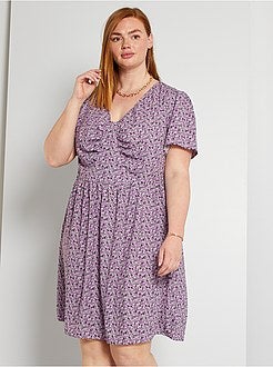 Vestido fluido com estampado 'flores' - Kiabi