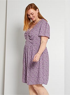 Vestido fluido com estampado 'flores' - Kiabi