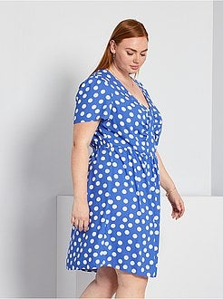 Vestido fluido com estampado 'pontilhado' - Kiabi