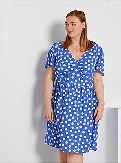 Vestido fluido com estampado 'pontilhado' - Kiabi