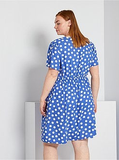 Vestido fluido com estampado 'pontilhado' - Kiabi