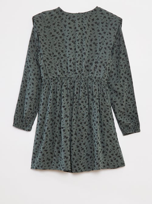 Vestido fluido com flores em malha crepe - Kiabi