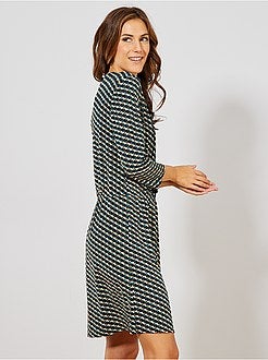 Vestido fluido com motivos geométricos - Kiabi