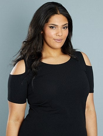 Vestido fluido com ombros nus - Kiabi