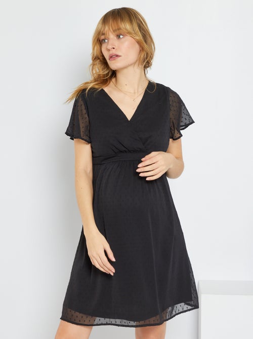 Vestido fluido com ponto cheio - Kiabi