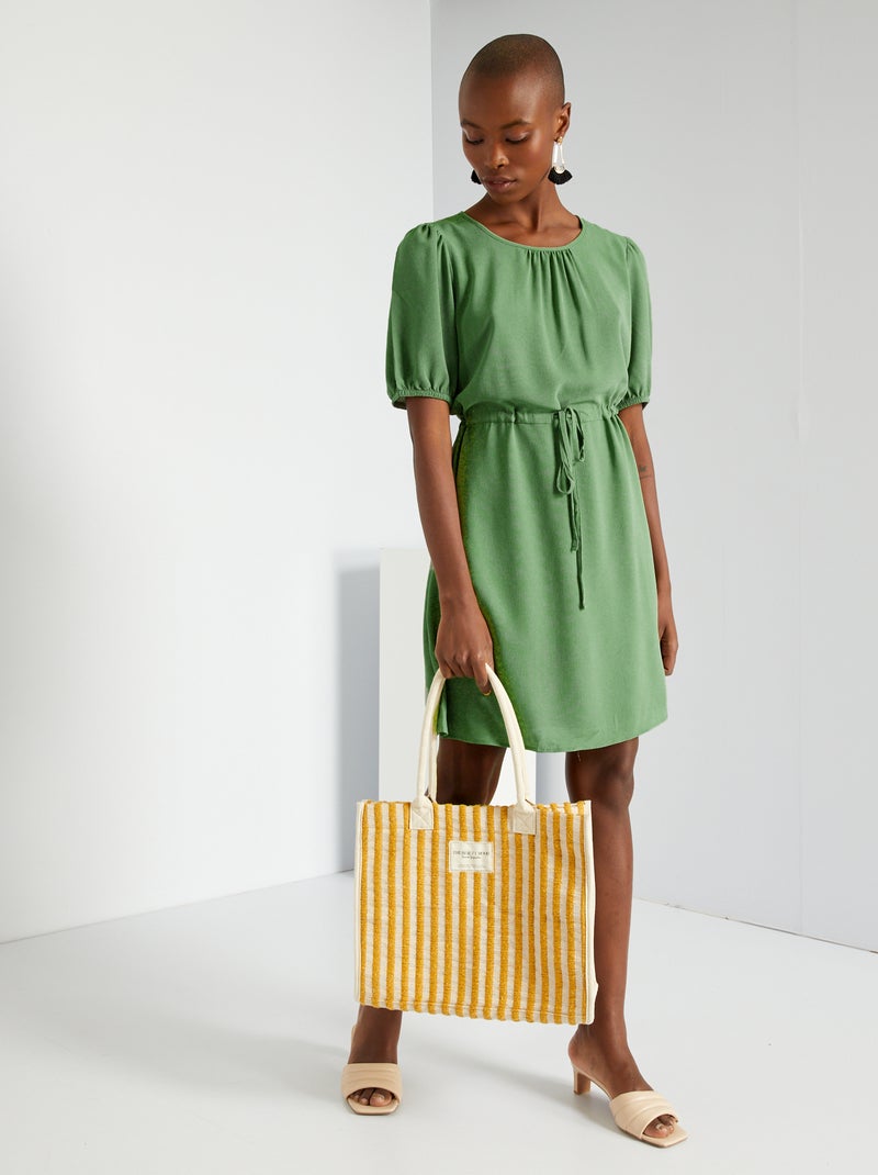 Vestido fluido curto 'JDY' VERDE - Kiabi