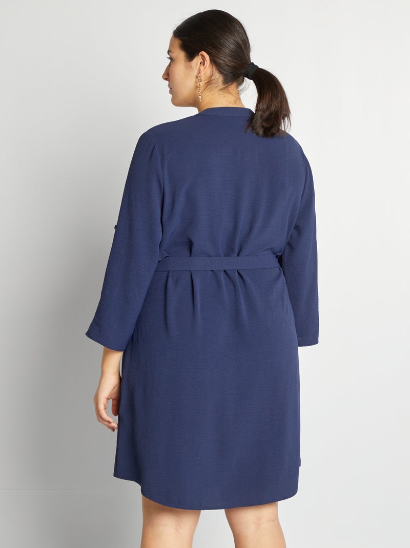 Vestido fluido de malha crepe PRETO - Kiabi