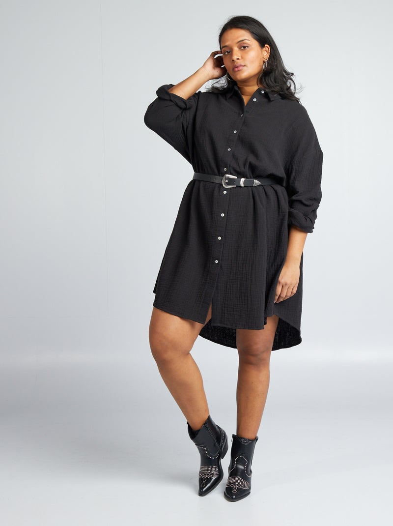 Vestido fluido e leve Preto - Kiabi