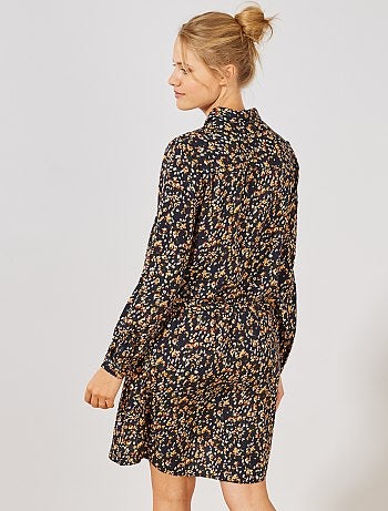 Vestido fluido pré-mamã com estampado 'flores' - Kiabi