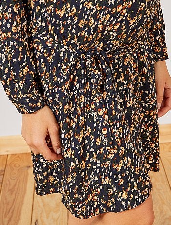 Vestido fluido pré-mamã com estampado 'flores' - Kiabi